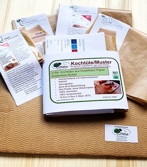 Testpackung der umweltfreundlichen Haushaltspapiere