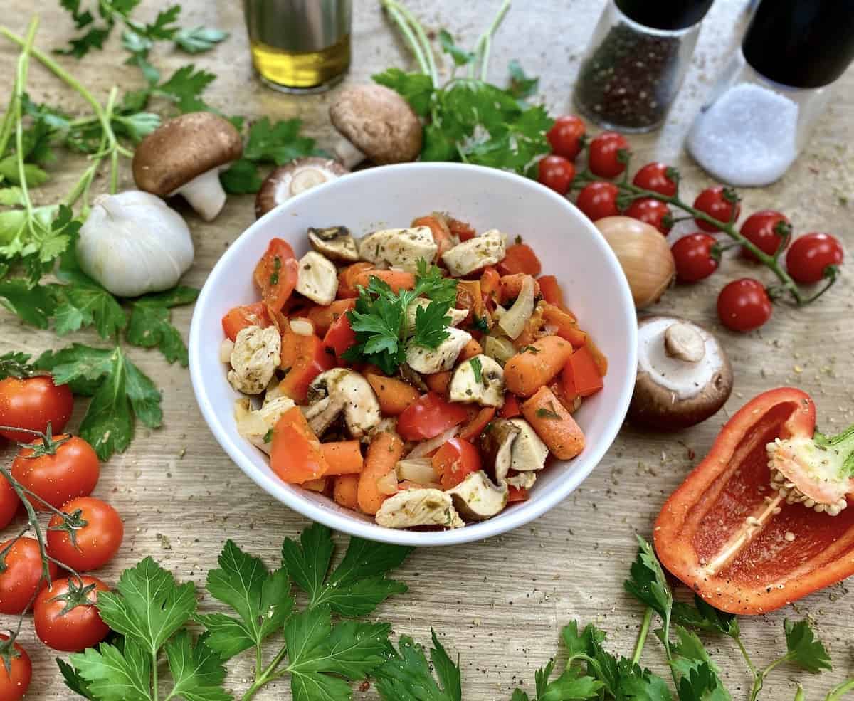 Gesunde Rezepte mit Hähnchen aus der Gemüsepfanne