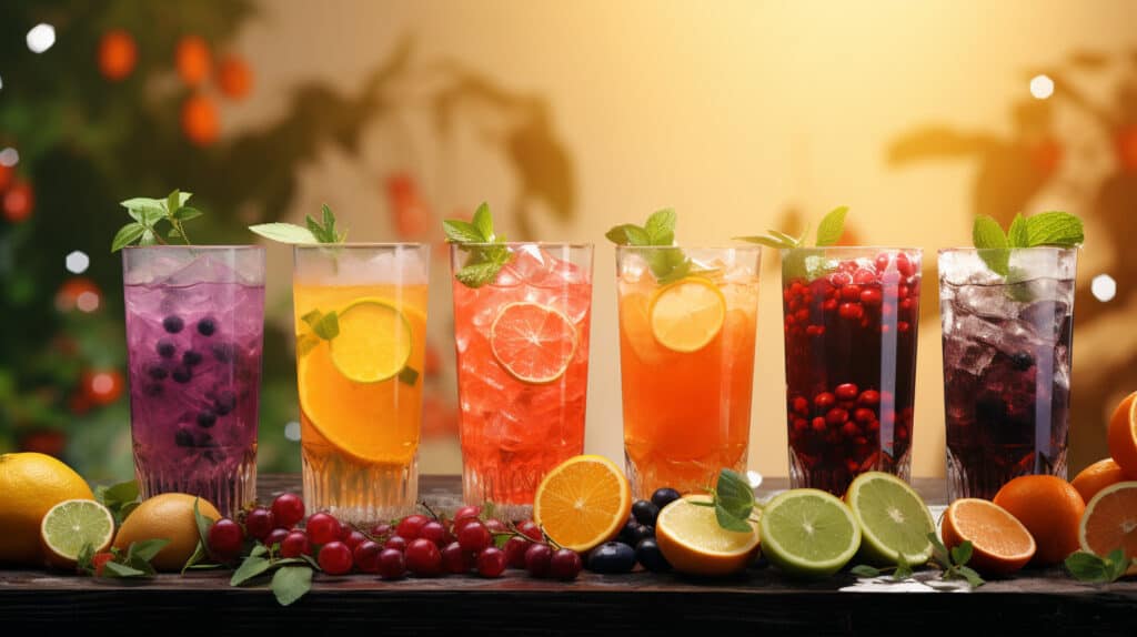 Alkoholfreie gesunde Getränke mit Obst